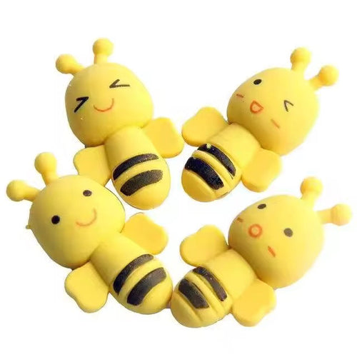 3D Cartoon Honey Bee Eraser Set for Kids (Assorted Faces)