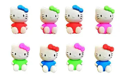 3D Cartoon Kitty Eraser Set for Kids (Assorted Colors)
